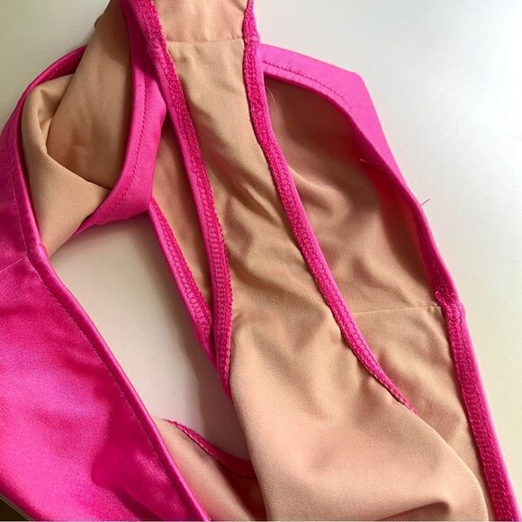 🌺3 FOR $20🌺 - Doll & Co High Waist Bikini Bottom Hot Pink Shimmer M Swimwear - Picture 6 of 8